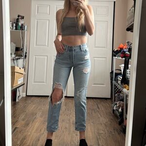 Light Blue Distressed Women's Jeans